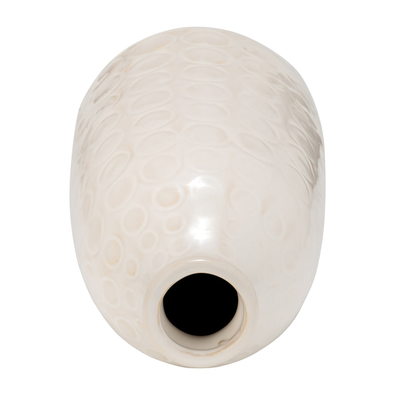 CER, 9 CIRCLES VASE, BEIGE