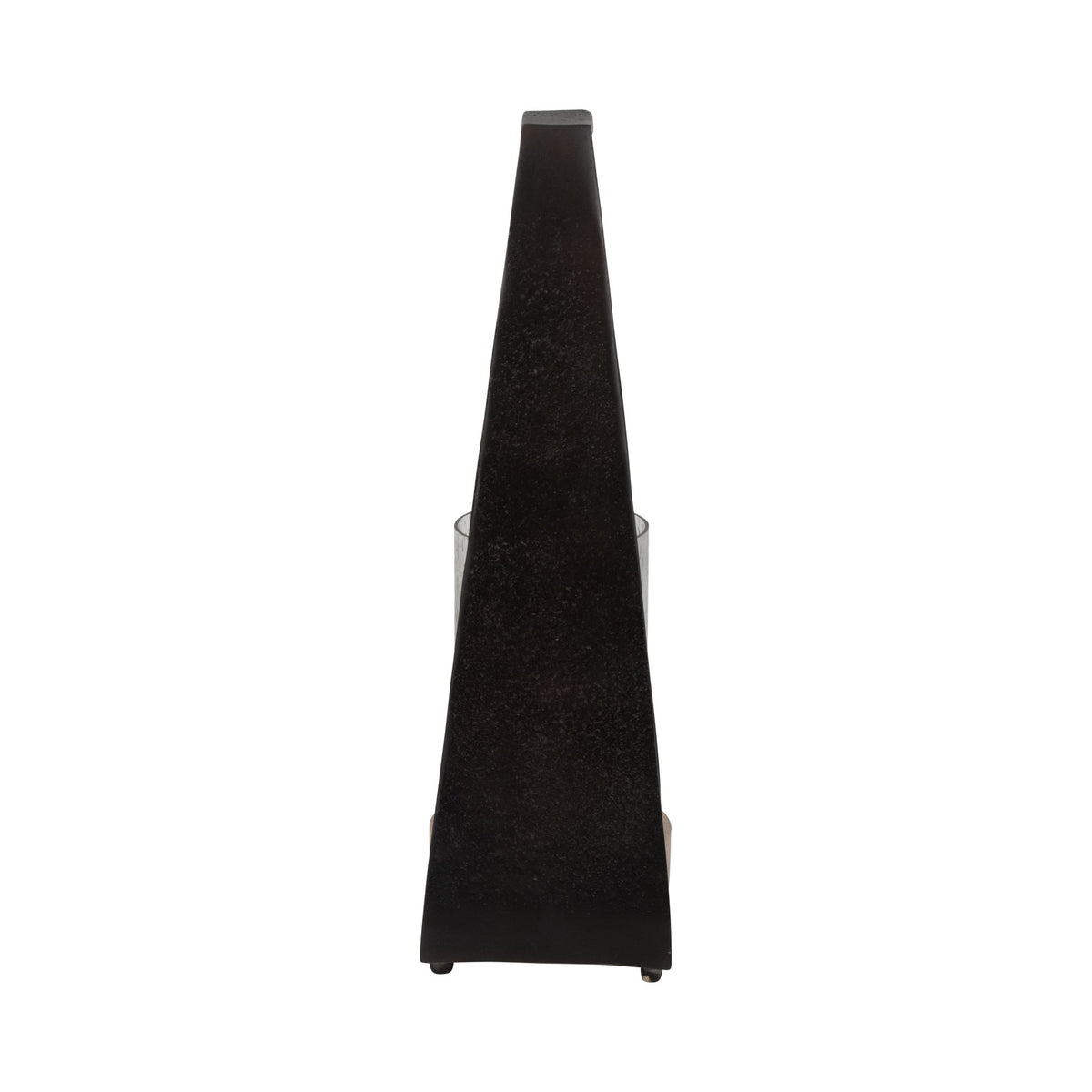 17"MAVERICK SMALL METAL & SANDSTONE HURRICANE, BLA Candle Holders| Sagebrook Home