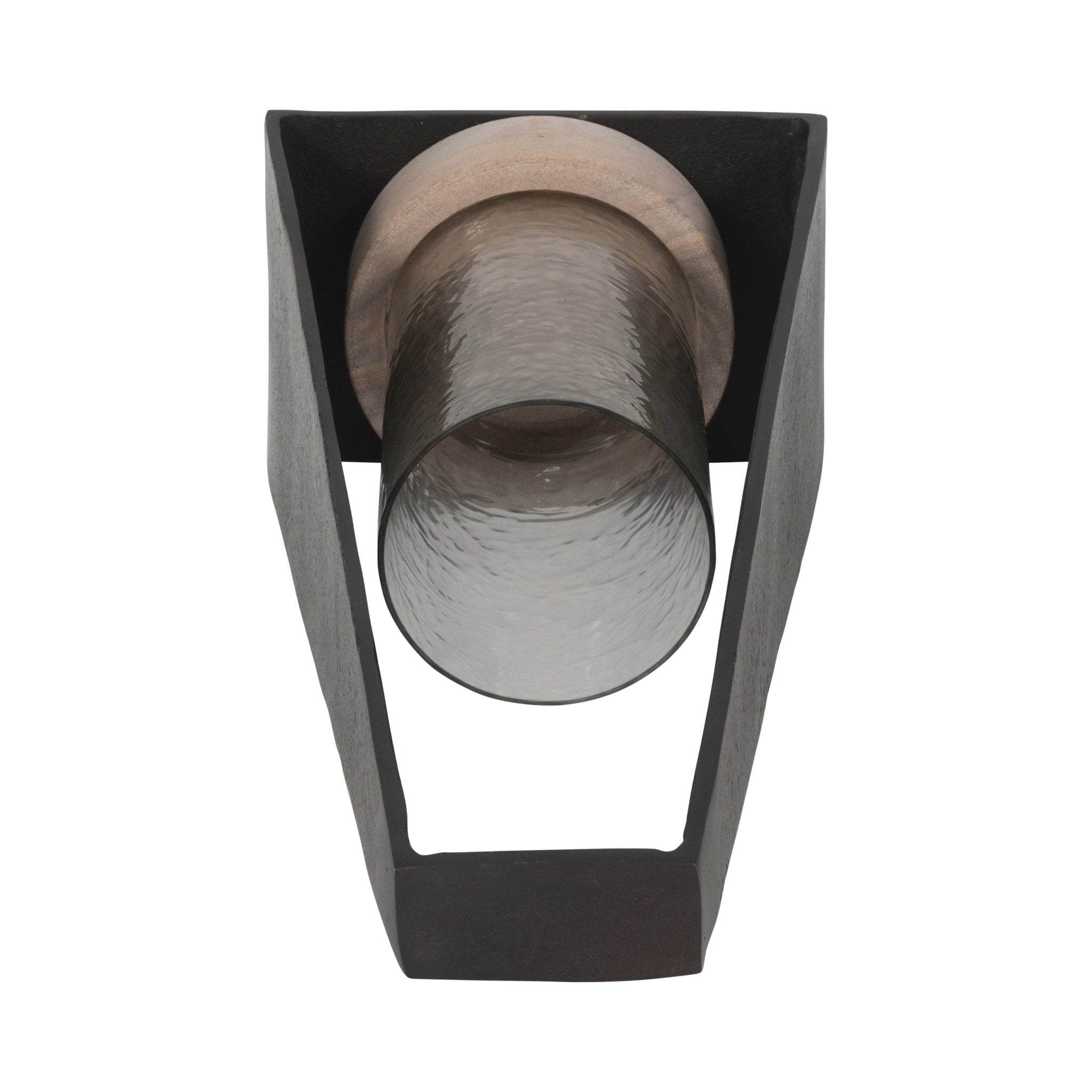 17"MAVERICK SMALL METAL & SANDSTONE HURRICANE, BLA Candle Holders| Sagebrook Home