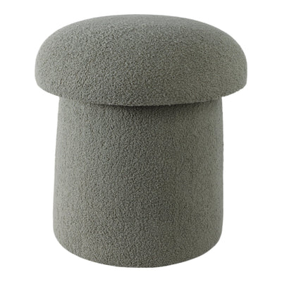 17x17" Mushroom Boucle Ottoman, Green - Al Rugaib Furniture