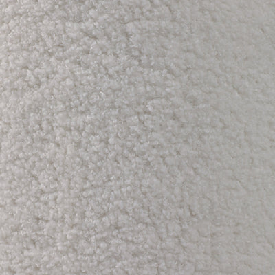 17x17" Mushroom Boucle Ottoman, Ivory - Al Rugaib Furniture