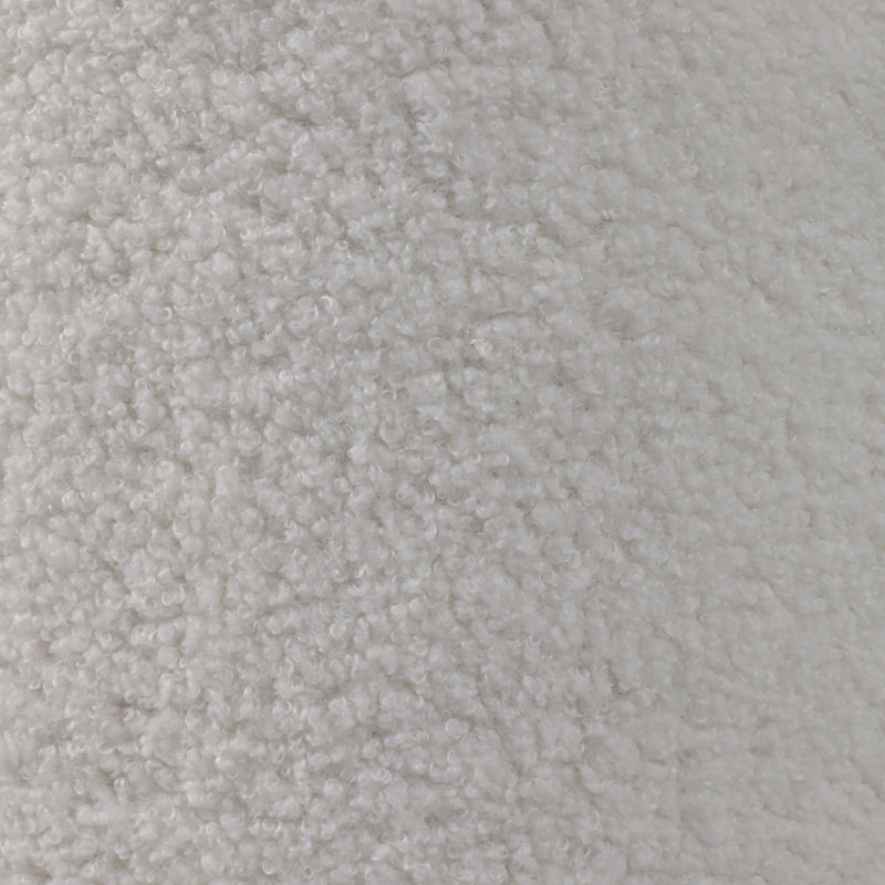 17x17" Mushroom Boucle Ottoman, Ivory - Al Rugaib Furniture