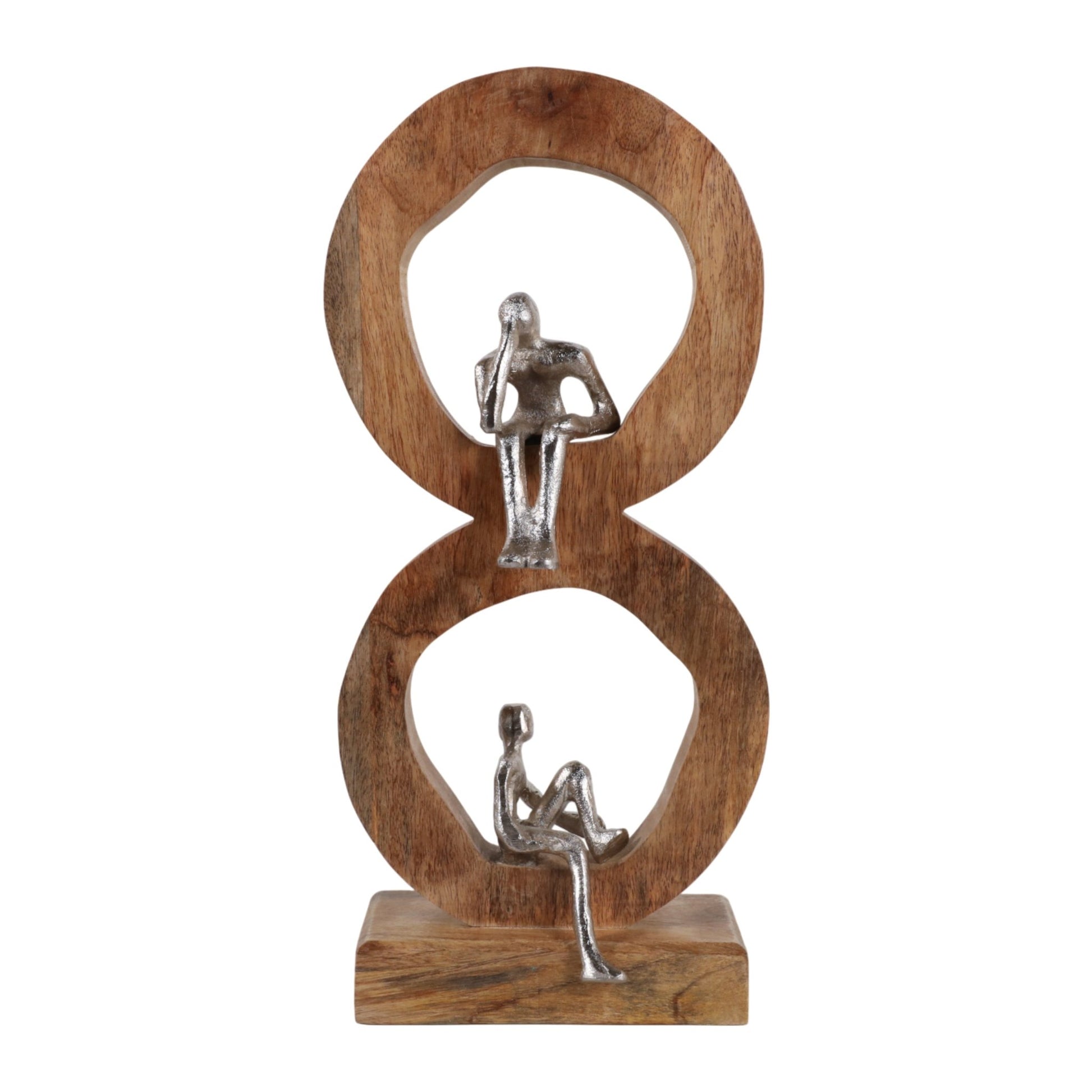 17x7" Figured In 2 Wood Rings, Natural/silver Table Decors| Sagebrook Home