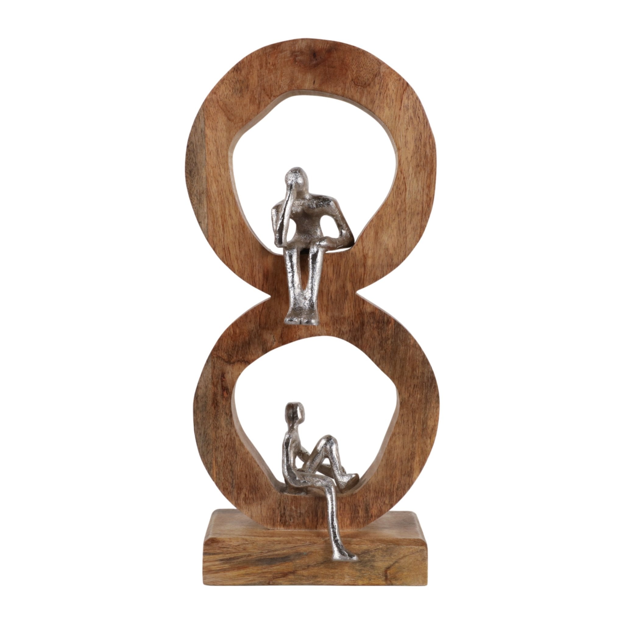17x7" Figured In 2 Wood Rings, Natural/silver Table Decors| Sagebrook Home