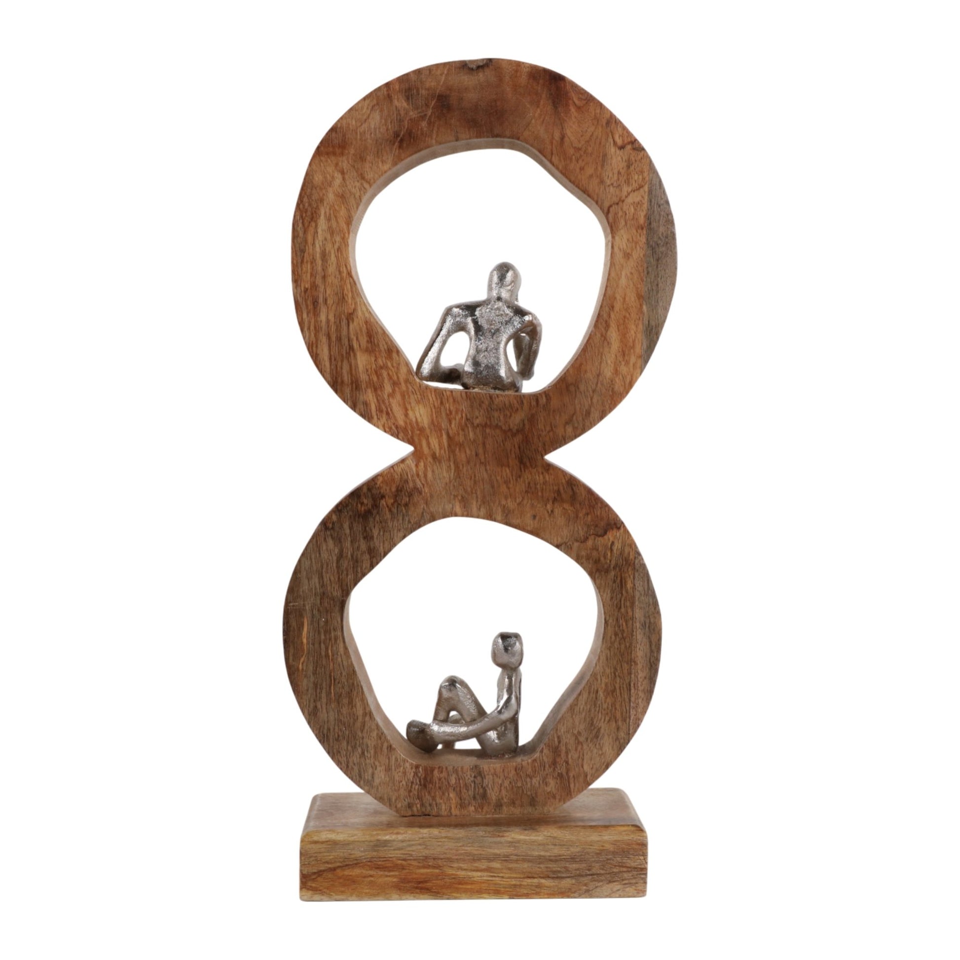 17x7" Figured In 2 Wood Rings, Natural/silver Table Decors| Sagebrook Home