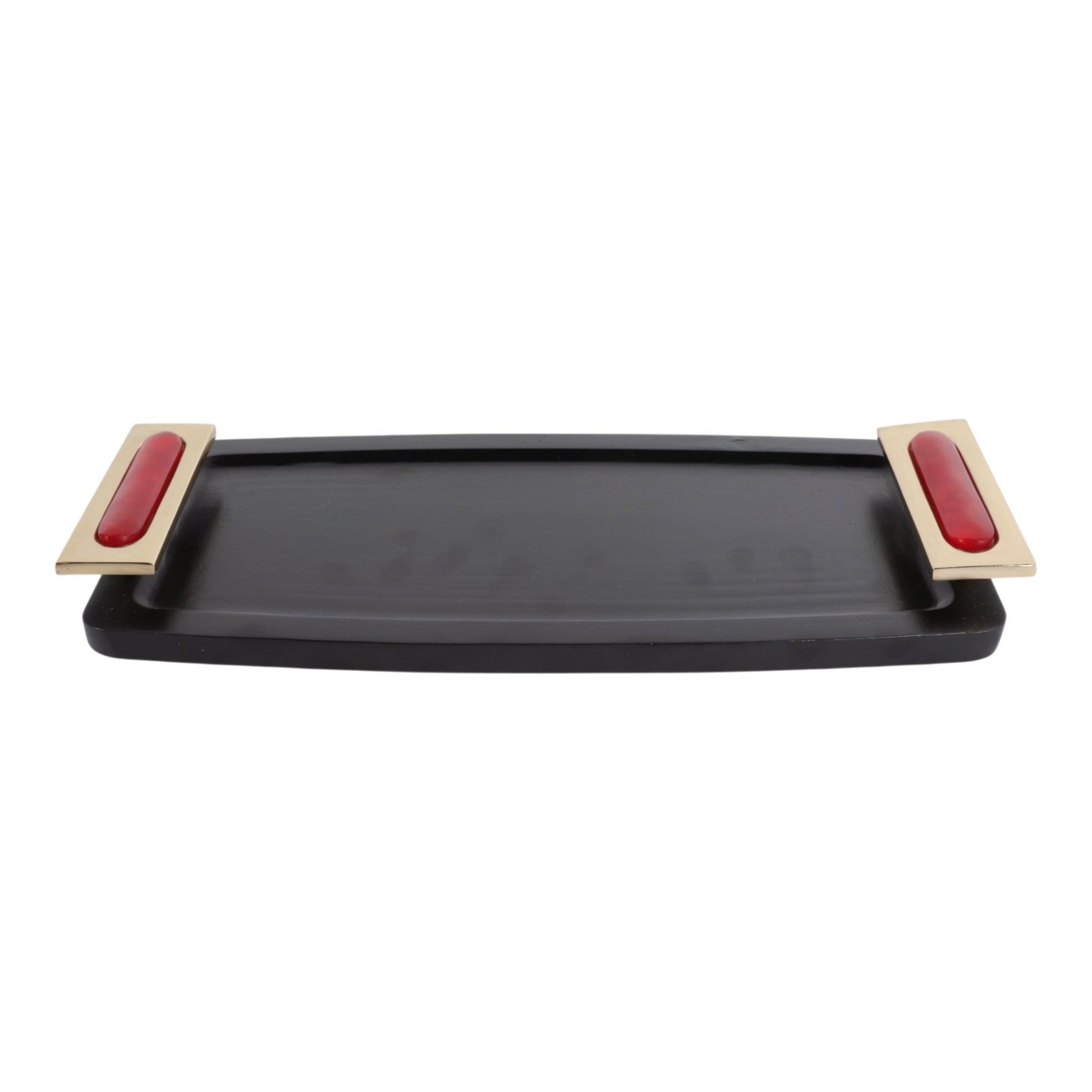 17x8" Chauncey Black And Red Tray Tray| Sagebrook Home