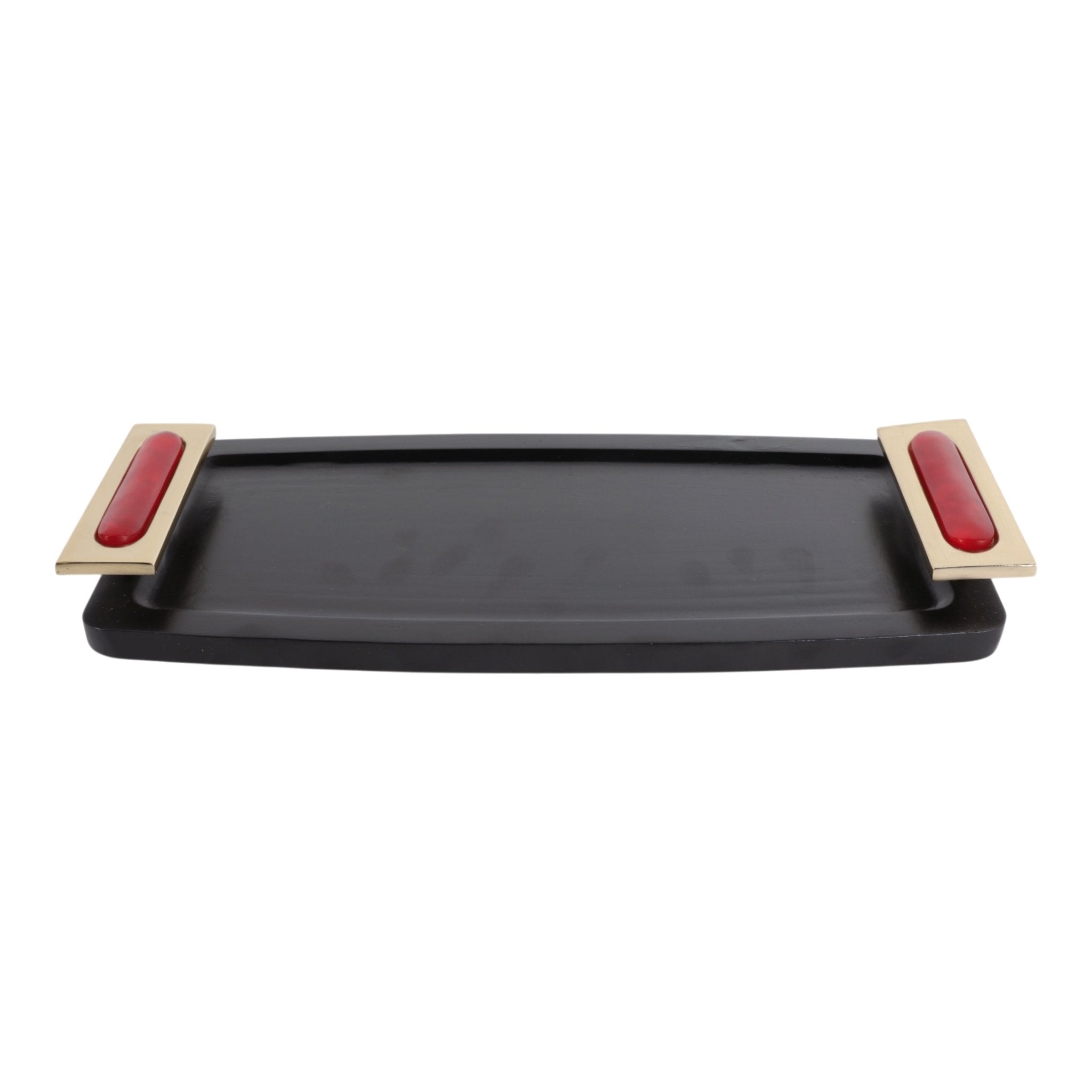 17x8" Chauncey Black And Red Tray Tray| Sagebrook Home