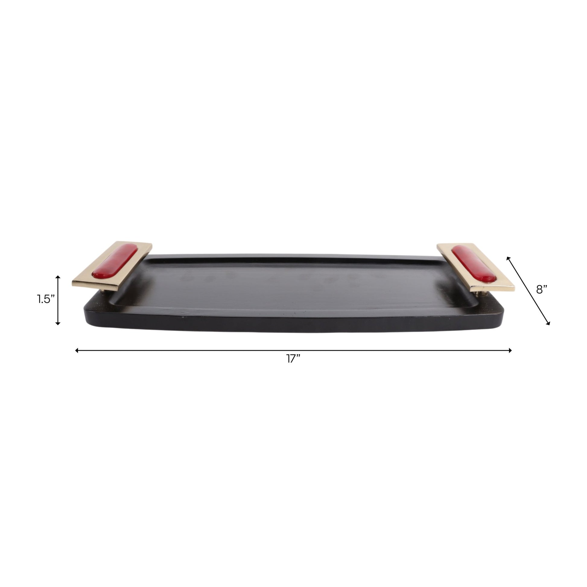 17x8" Chauncey Black And Red Tray Tray| Sagebrook Home