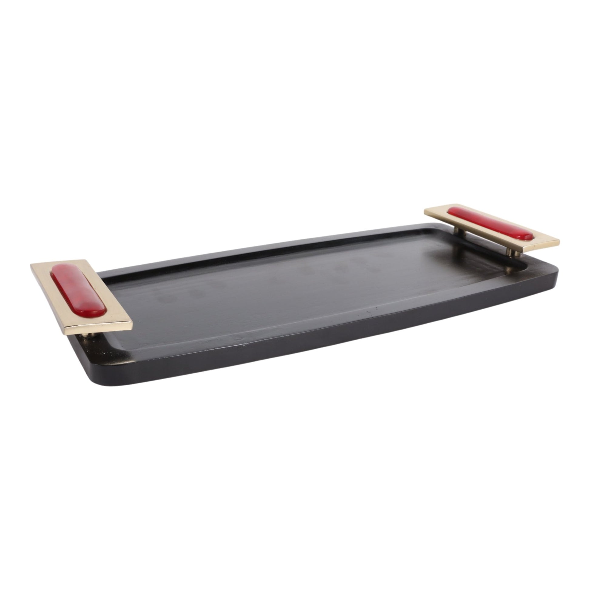 17x8" Chauncey Black And Red Tray Tray| Sagebrook Home