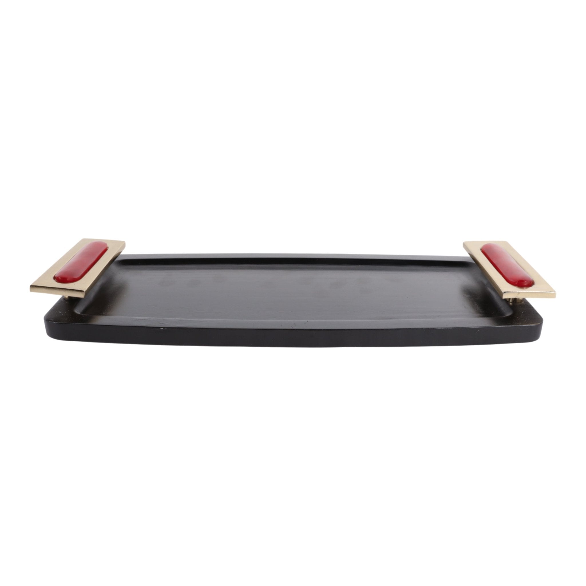 17x8" Chauncey Black And Red Tray Tray| Sagebrook Home