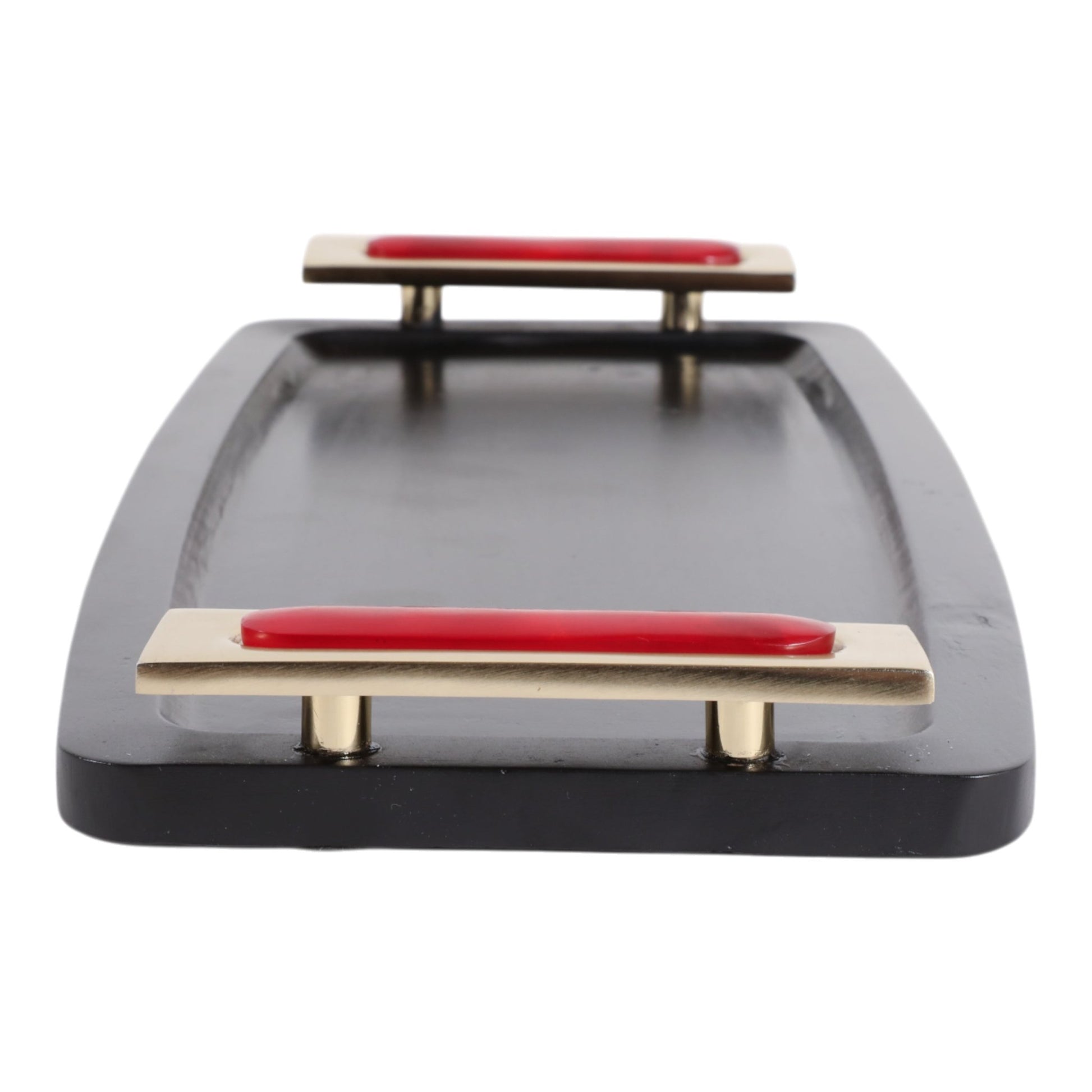 17x8" Chauncey Black And Red Tray Tray| Sagebrook Home