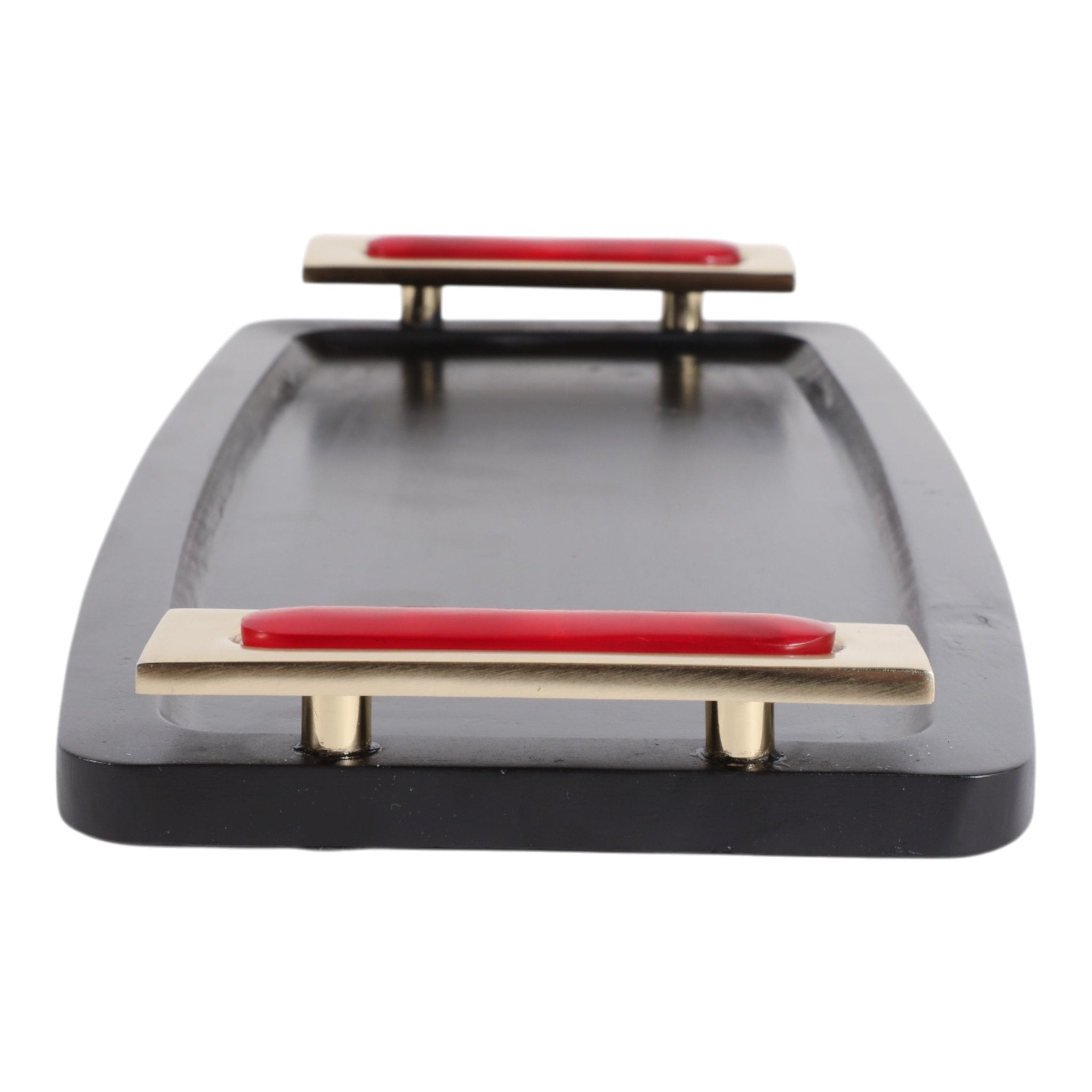 17x8" Chauncey Black And Red Tray Tray| Sagebrook Home