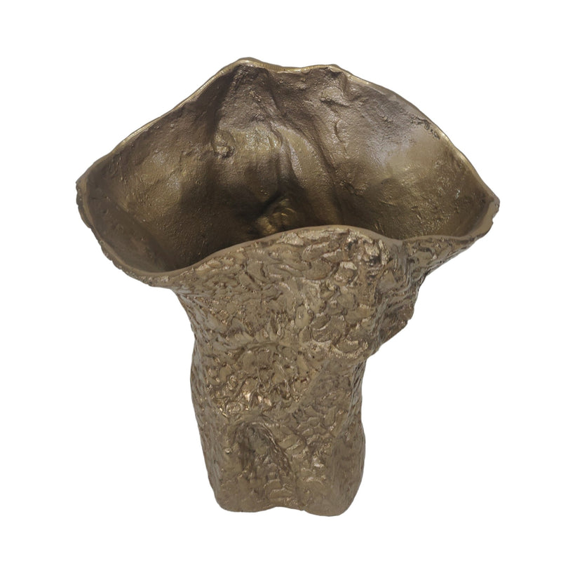 18" Bozzeli Metal Oversized Vase, Gold - Al Rugaib Furniture