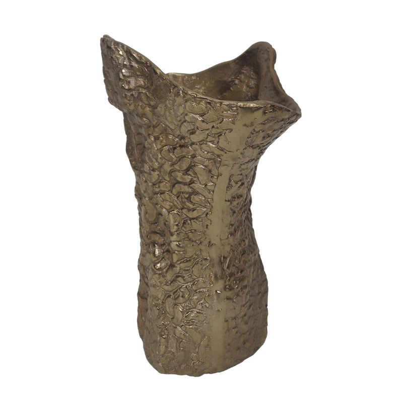 18" Bozzeli Metal Oversized Vase, Gold - Al Rugaib Furniture