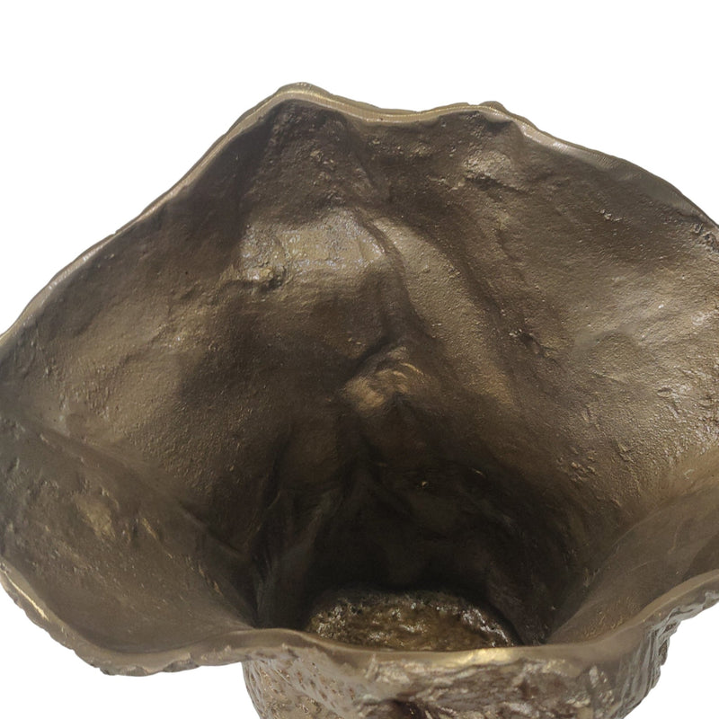 18" Bozzeli Metal Oversized Vase, Gold - Al Rugaib Furniture