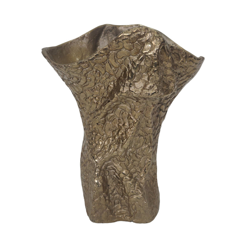 18" Bozzeli Metal Oversized Vase, Gold - Al Rugaib Furniture