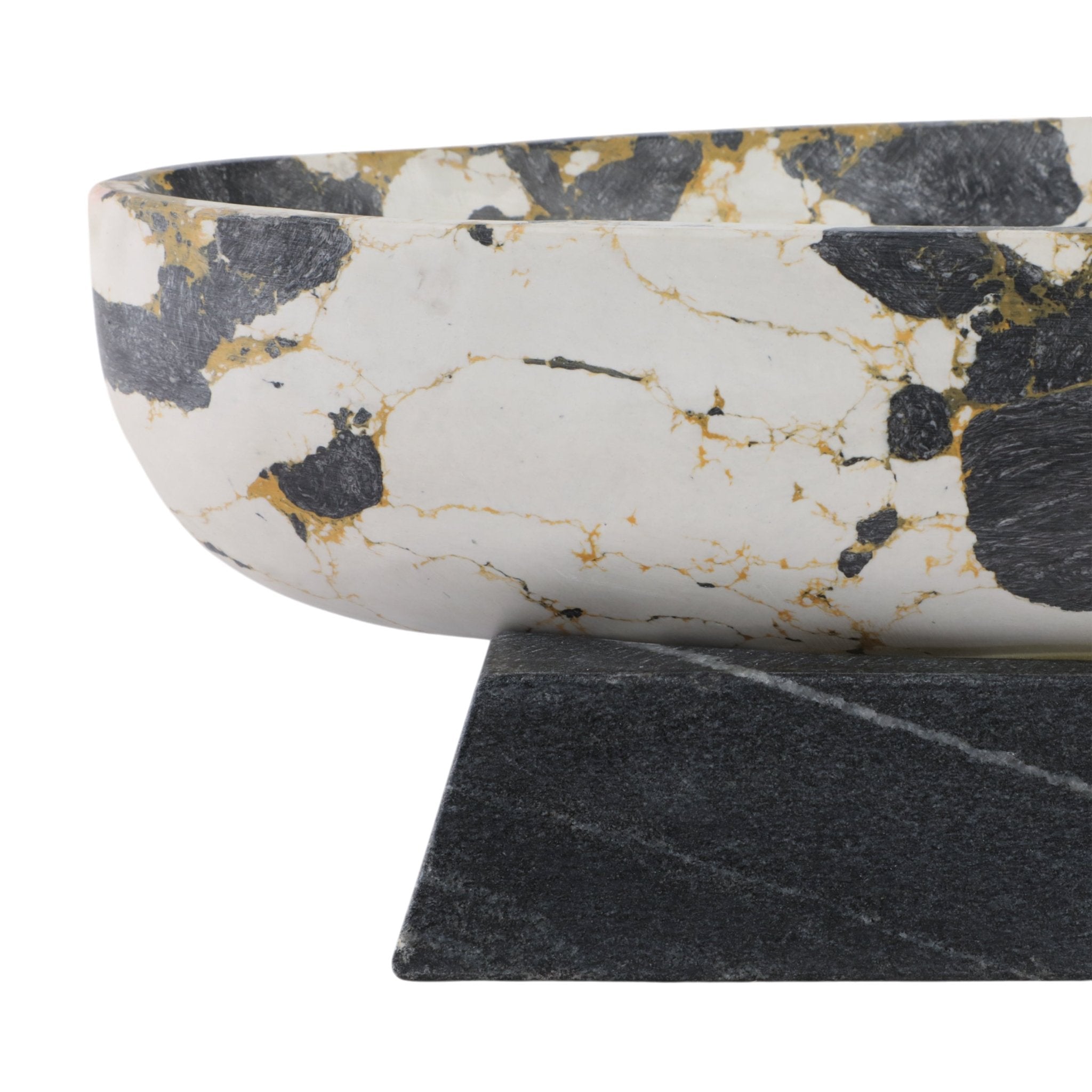 18" Calhoun Bowl With Marble Base Table Decors| Sagebrook Home
