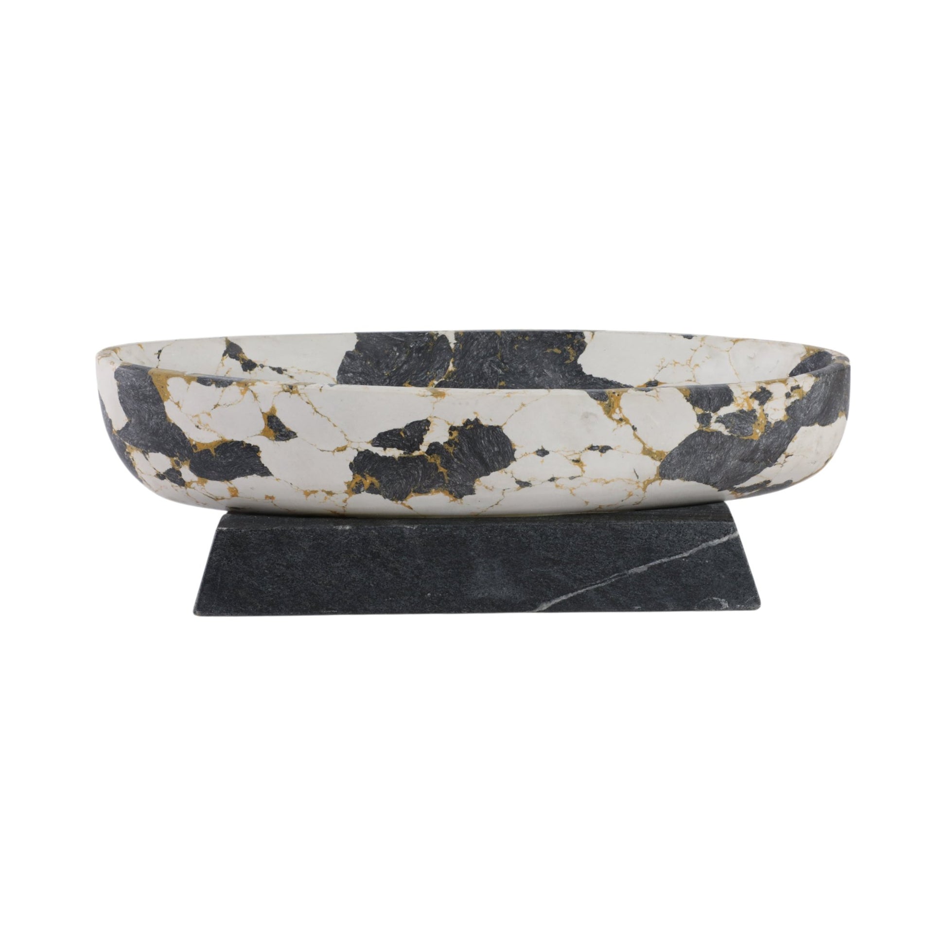 18" Calhoun Bowl With Marble Base Table Decors| Sagebrook Home