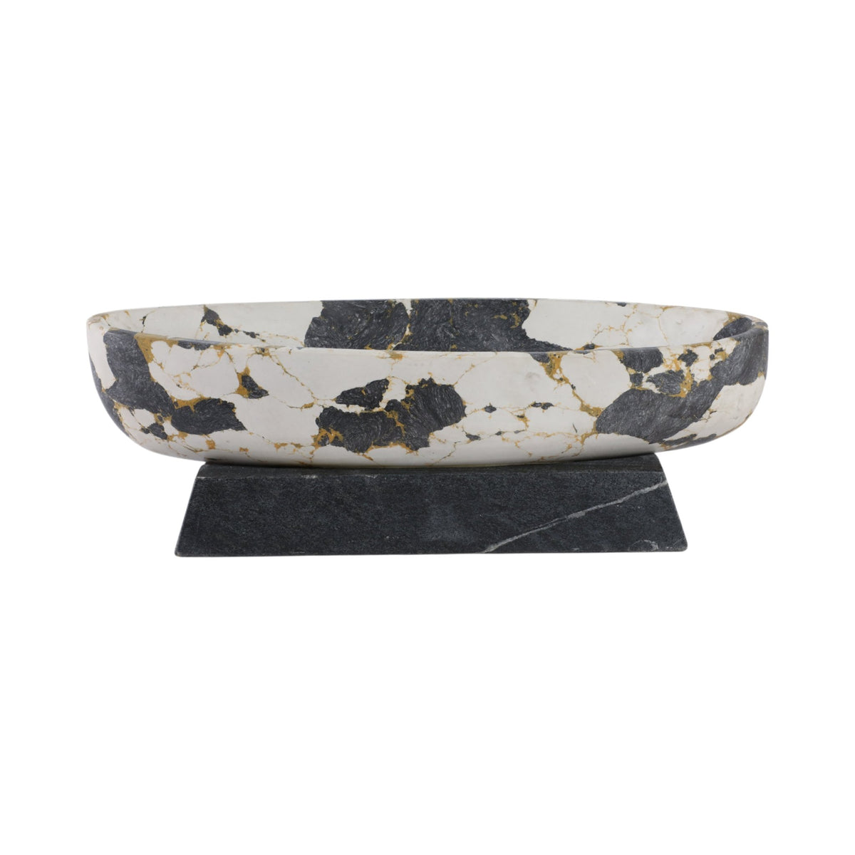 18" Calhoun Bowl With Marble Base Table Decors| Sagebrook Home