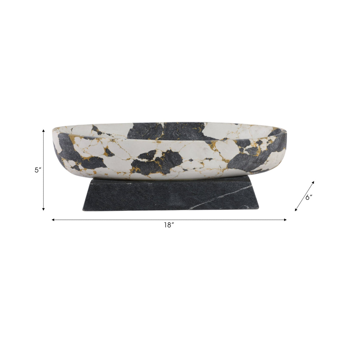 18" Calhoun Bowl With Marble Base Table Decors| Sagebrook Home