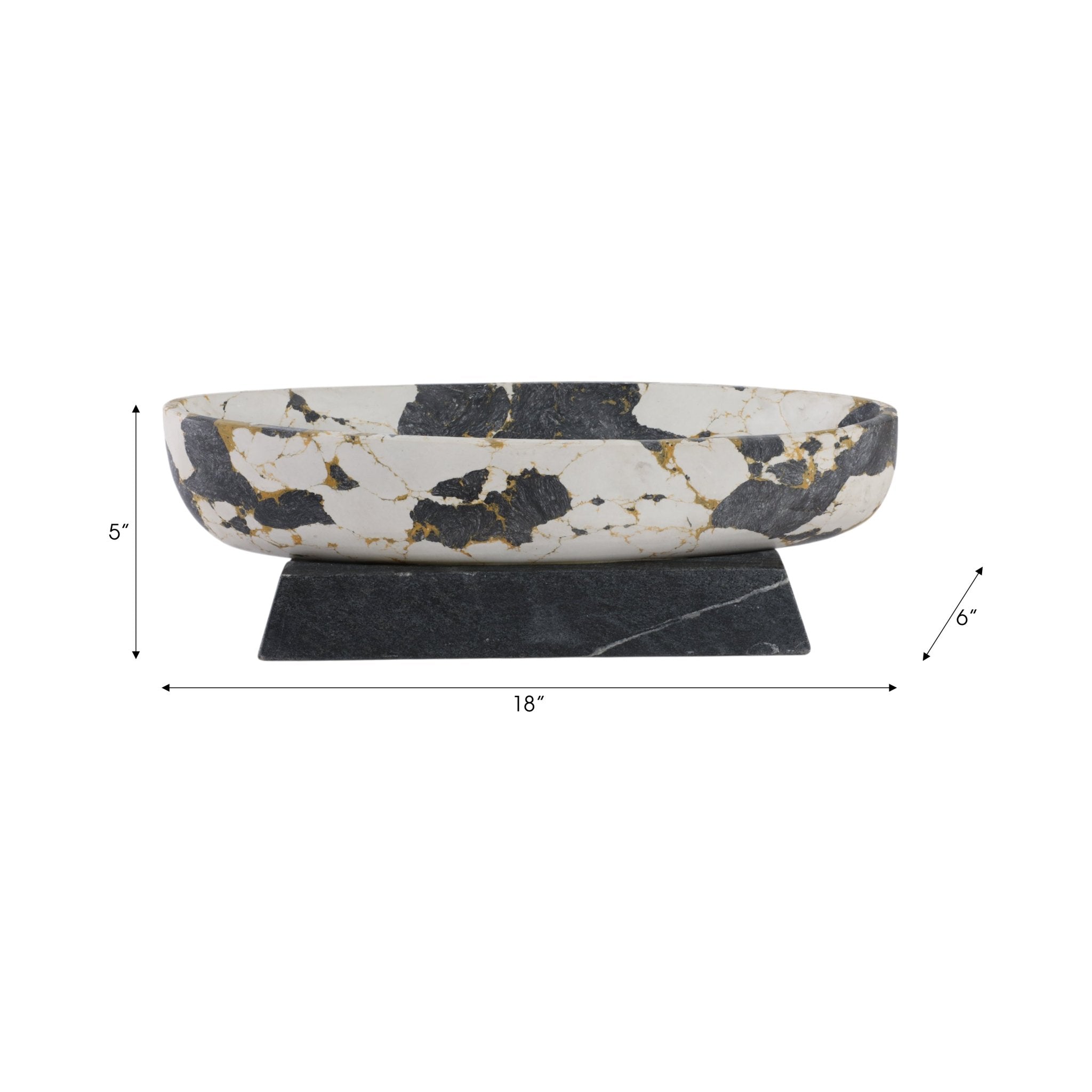 18" Calhoun Bowl With Marble Base Table Decors| Sagebrook Home
