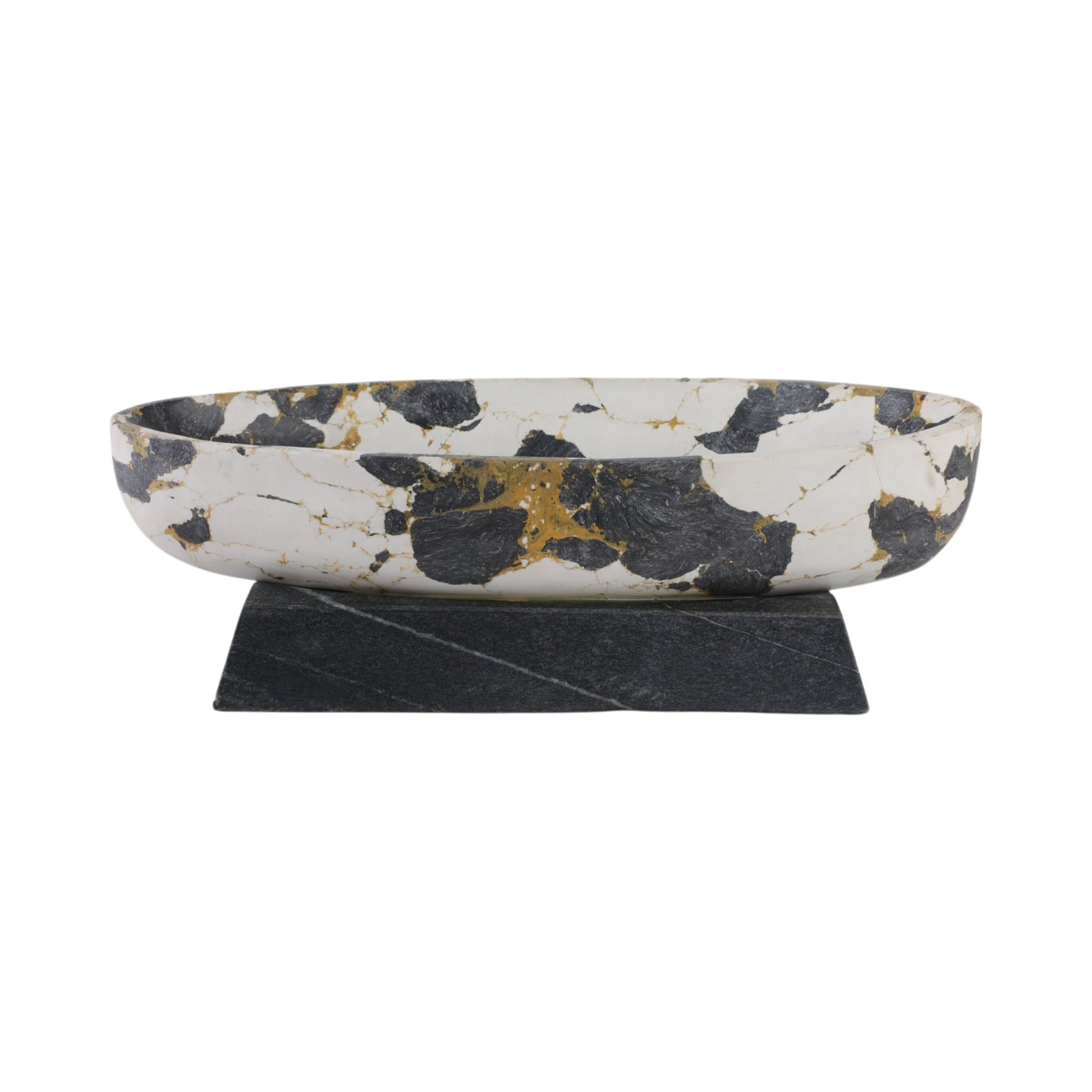 18" Calhoun Bowl With Marble Base Table Decors| Sagebrook Home