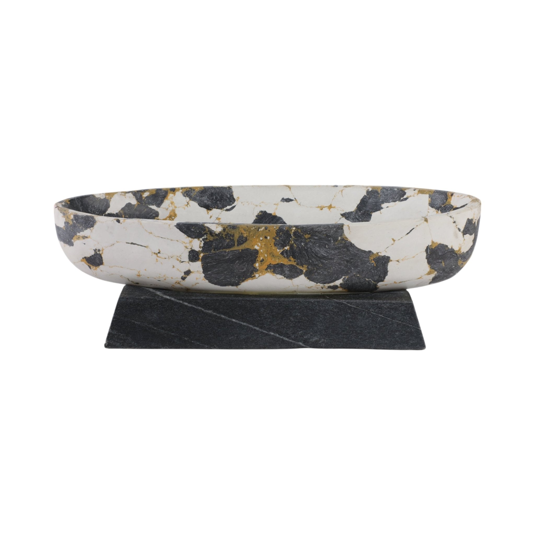 18" Calhoun Bowl With Marble Base Table Decors| Sagebrook Home