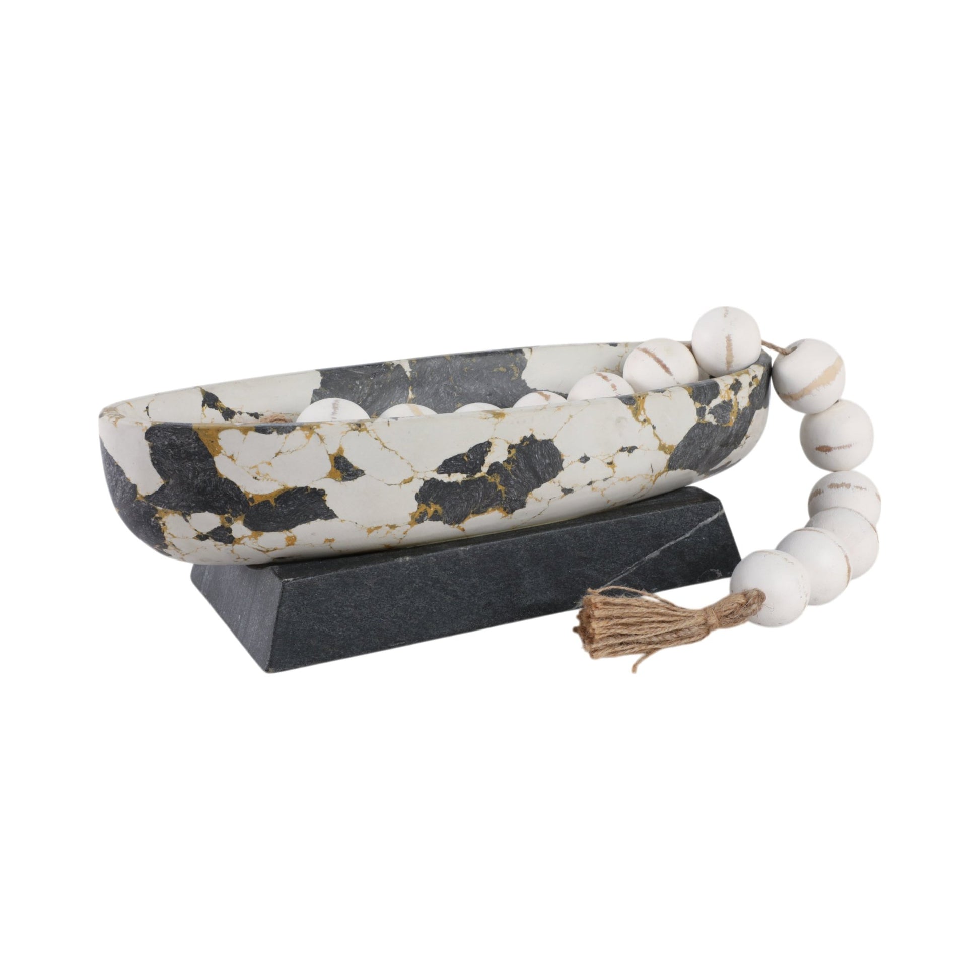 18" Calhoun Bowl With Marble Base Table Decors| Sagebrook Home