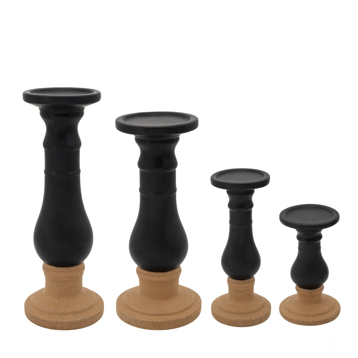18" Candle Holder 2Tone, Black Candle Holders| Sagebrook Home