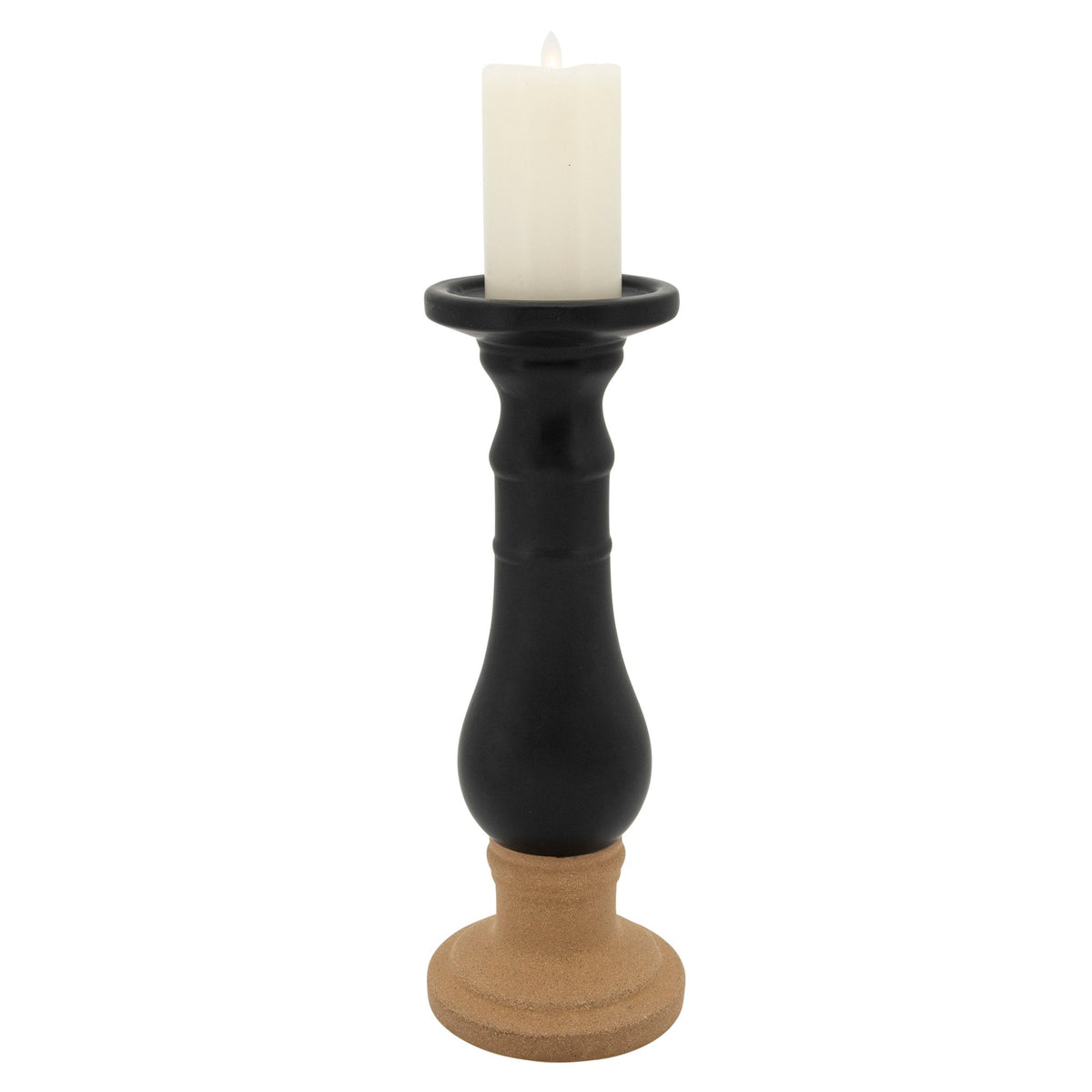 18" Candle Holder 2Tone, Black Candle Holders| Sagebrook Home