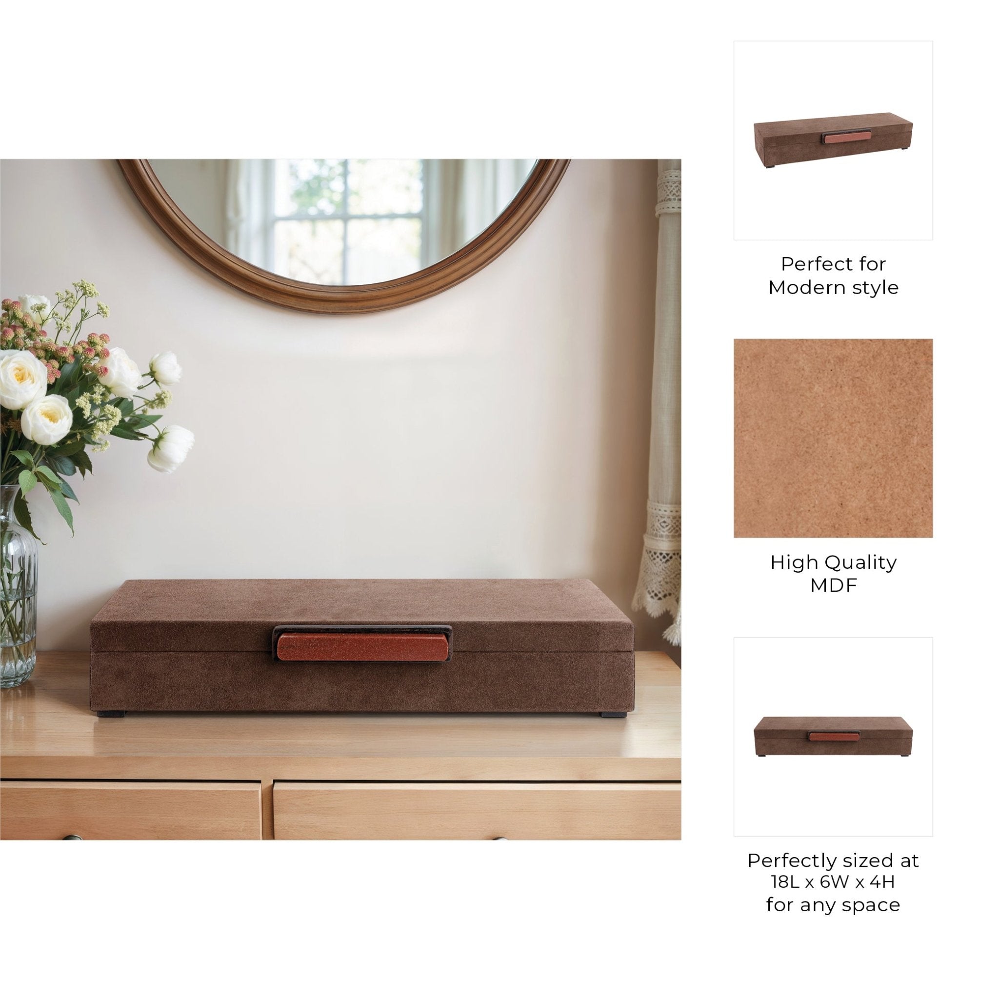 18" Delrio Suede And Goldstone Gemstone Hardware B Table Decors| Sagebrook Home