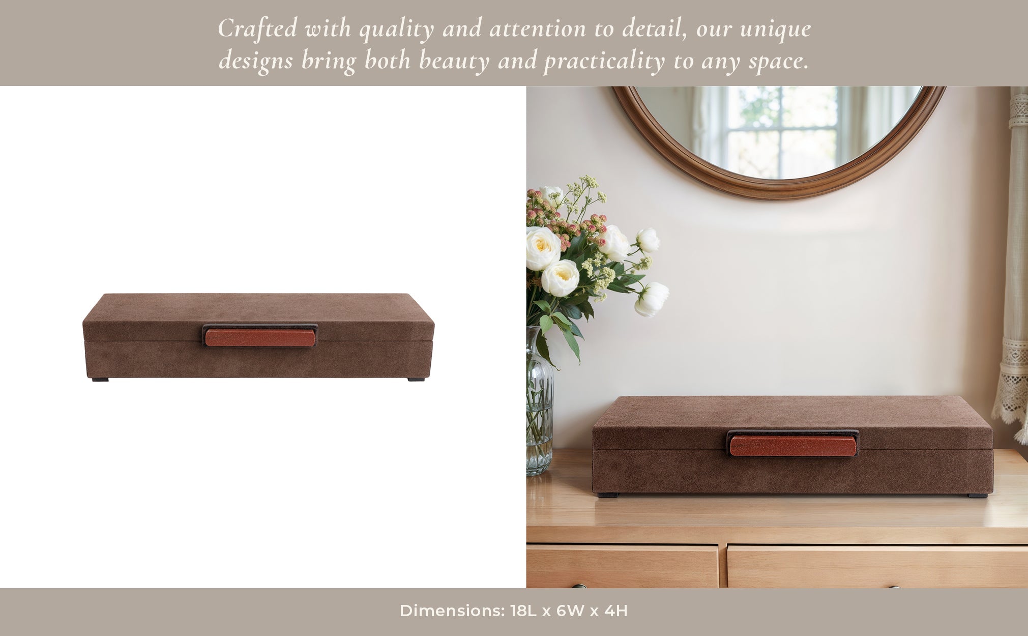 18" Delrio Suede And Goldstone Gemstone Hardware B Table Decors| Sagebrook Home