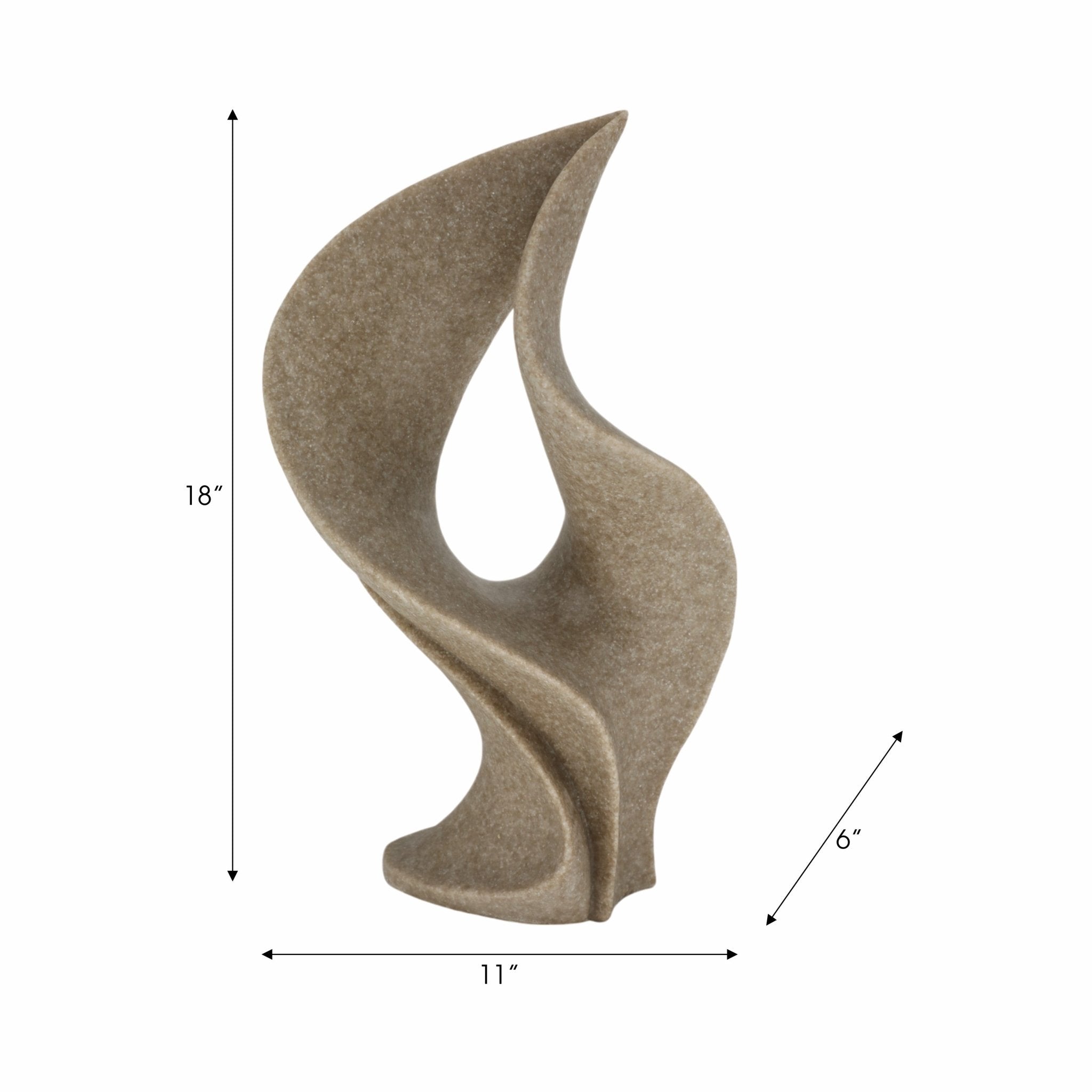 18" Flowood Brown Quartz Resin Statuary Table Decors| Sagebrook Home