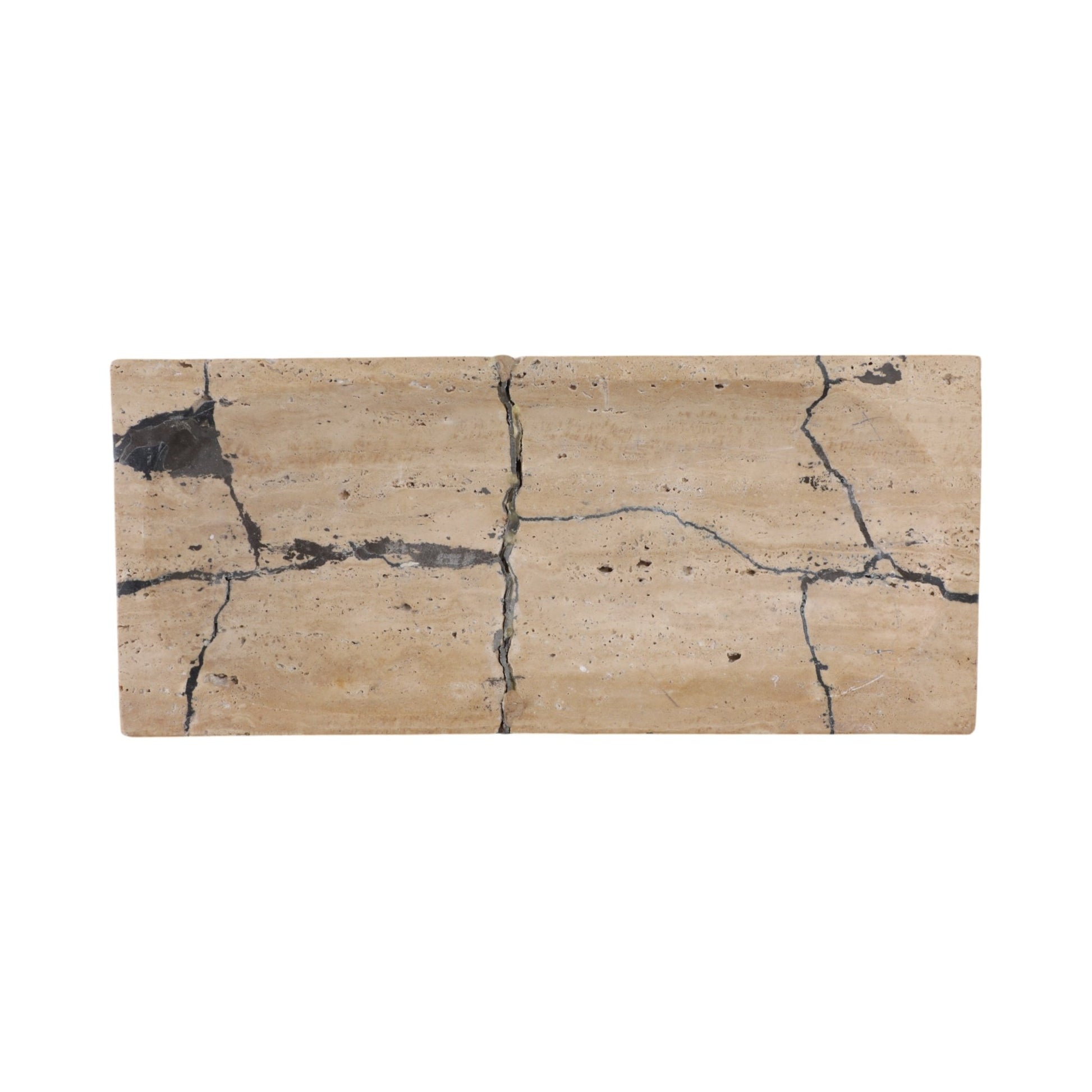 18" Gorda Crackle Travertine Tray Table Decors| Sagebrook Home