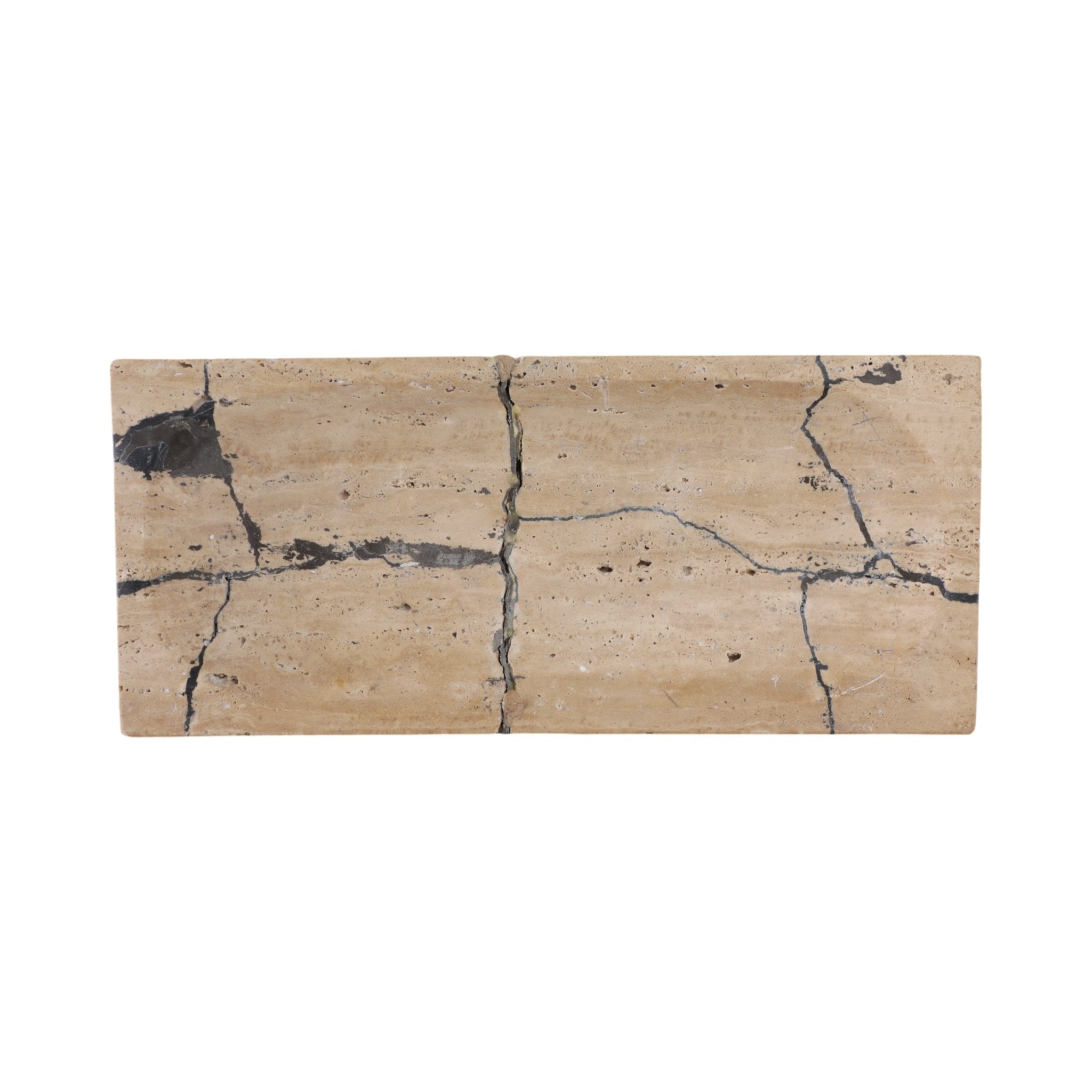 18" Gorda Crackle Travertine Tray Table Decors| Sagebrook Home