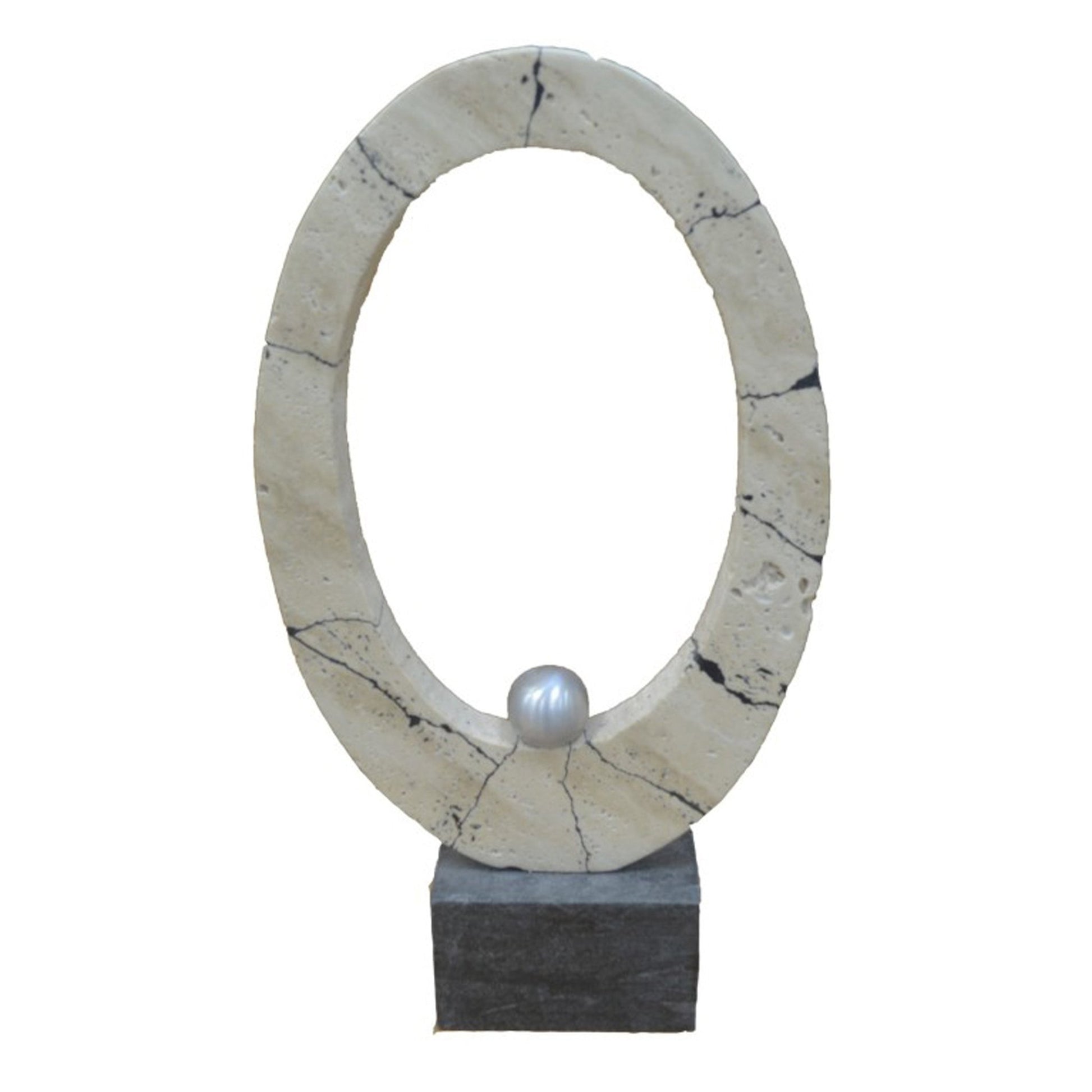 18" Gorda Travertine Ring Statuary Table Decors| Sagebrook Home