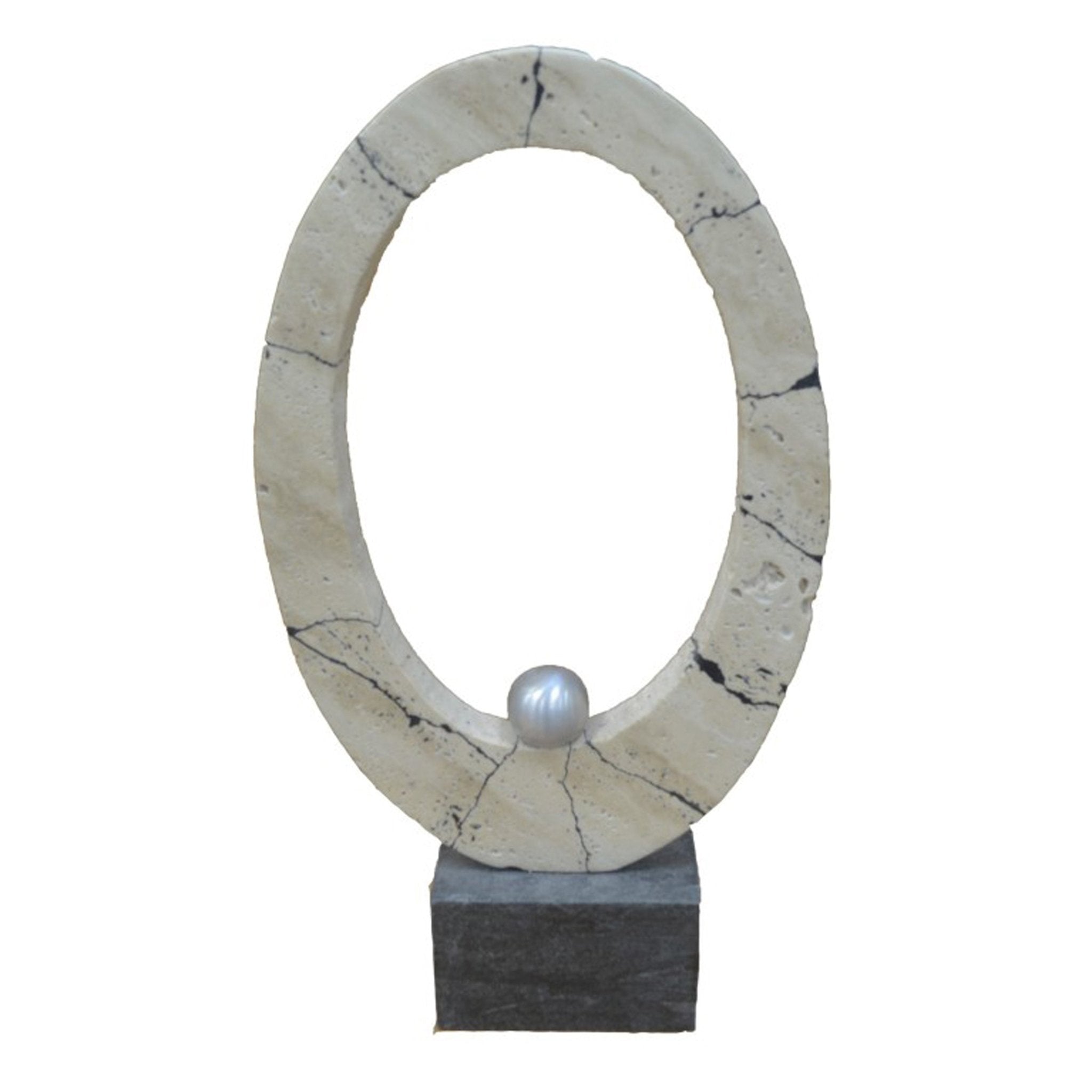 18" Gorda Travertine Ring Statuary Table Decors| Sagebrook Home