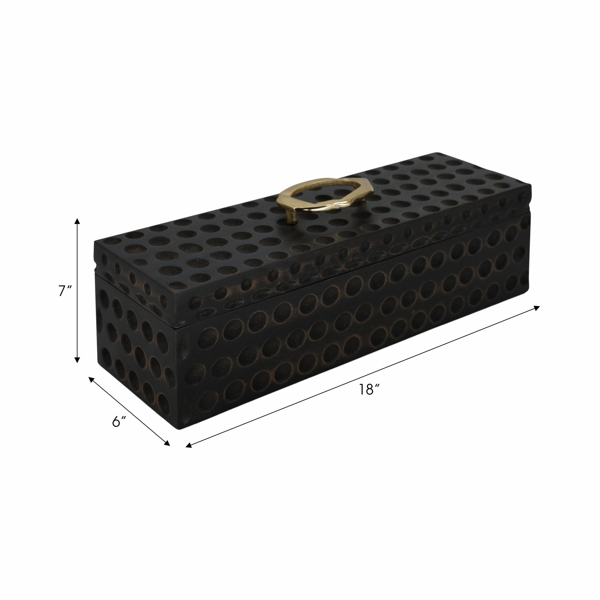 18" Griffon Black Wood Box Table Decors| Sagebrook Home