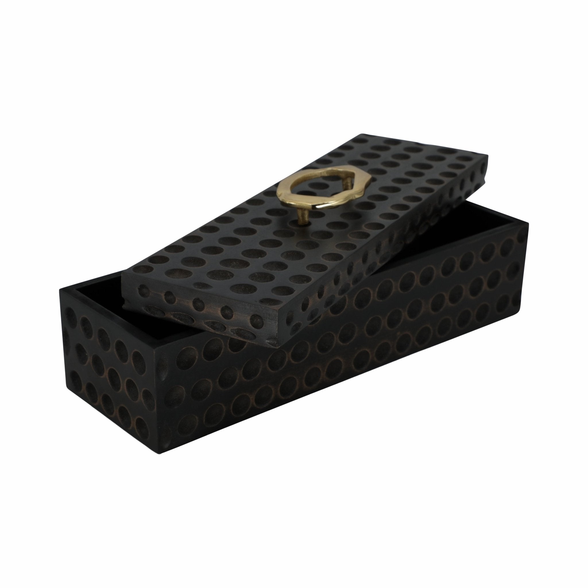 18" Griffon Black Wood Box Table Decors| Sagebrook Home