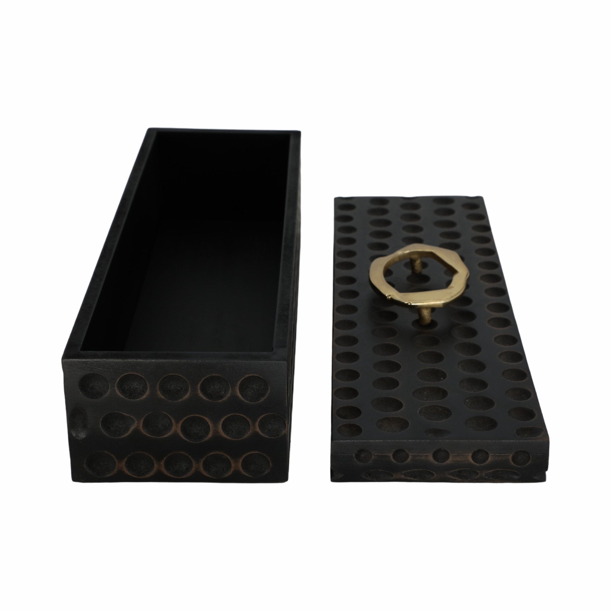 18" Griffon Black Wood Box Table Decors| Sagebrook Home