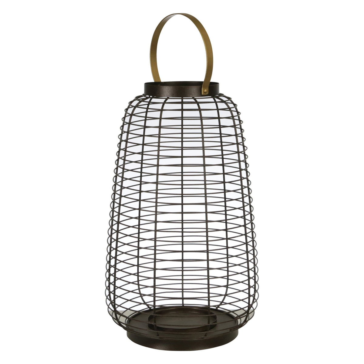 18" METAL WIRE CAGE HURRICANE,BLACK Candle Holders| Sagebrook Home