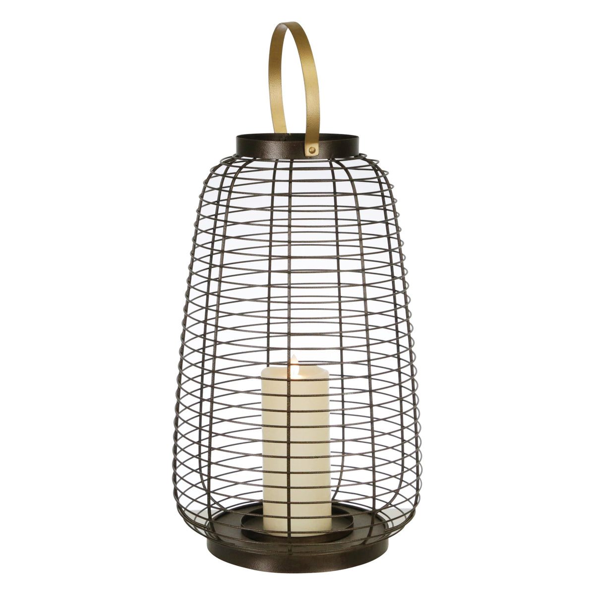 18" METAL WIRE CAGE HURRICANE,BLACK Candle Holders| Sagebrook Home