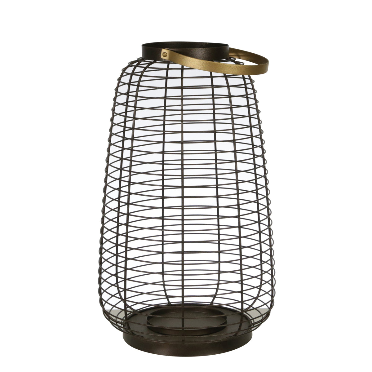 18" METAL WIRE CAGE HURRICANE,BLACK Candle Holders| Sagebrook Home