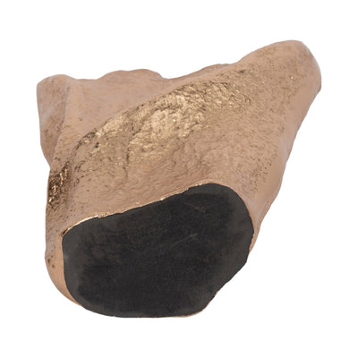 18" Organic Edge Metal Vase, Champagne - Al Rugaib Furniture