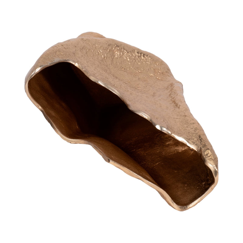 18" Organic Edge Metal Vase, Champagne - Al Rugaib Furniture