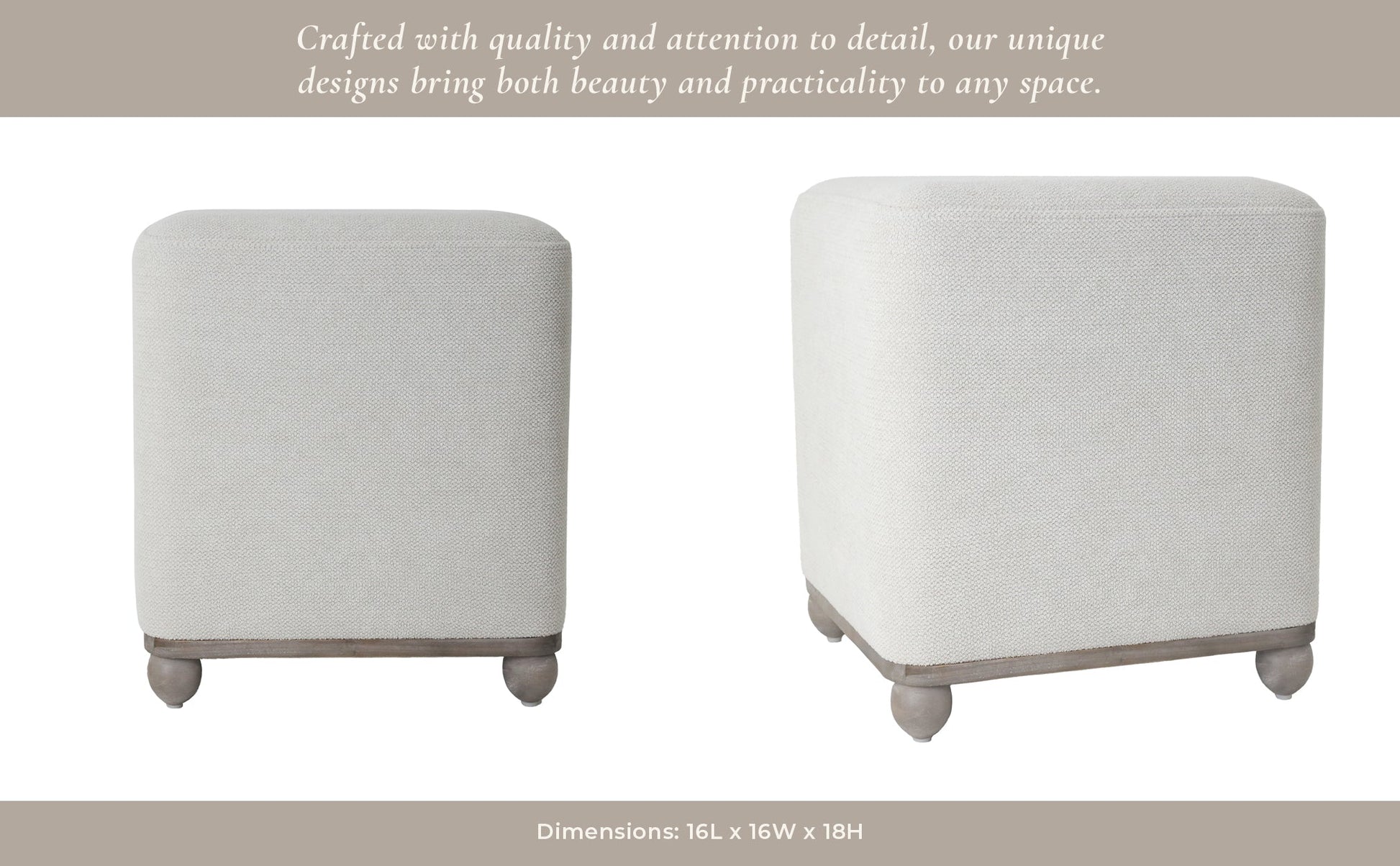 18" Pharlain Square Stool With Wood Feet Stools| Sagebrook Home