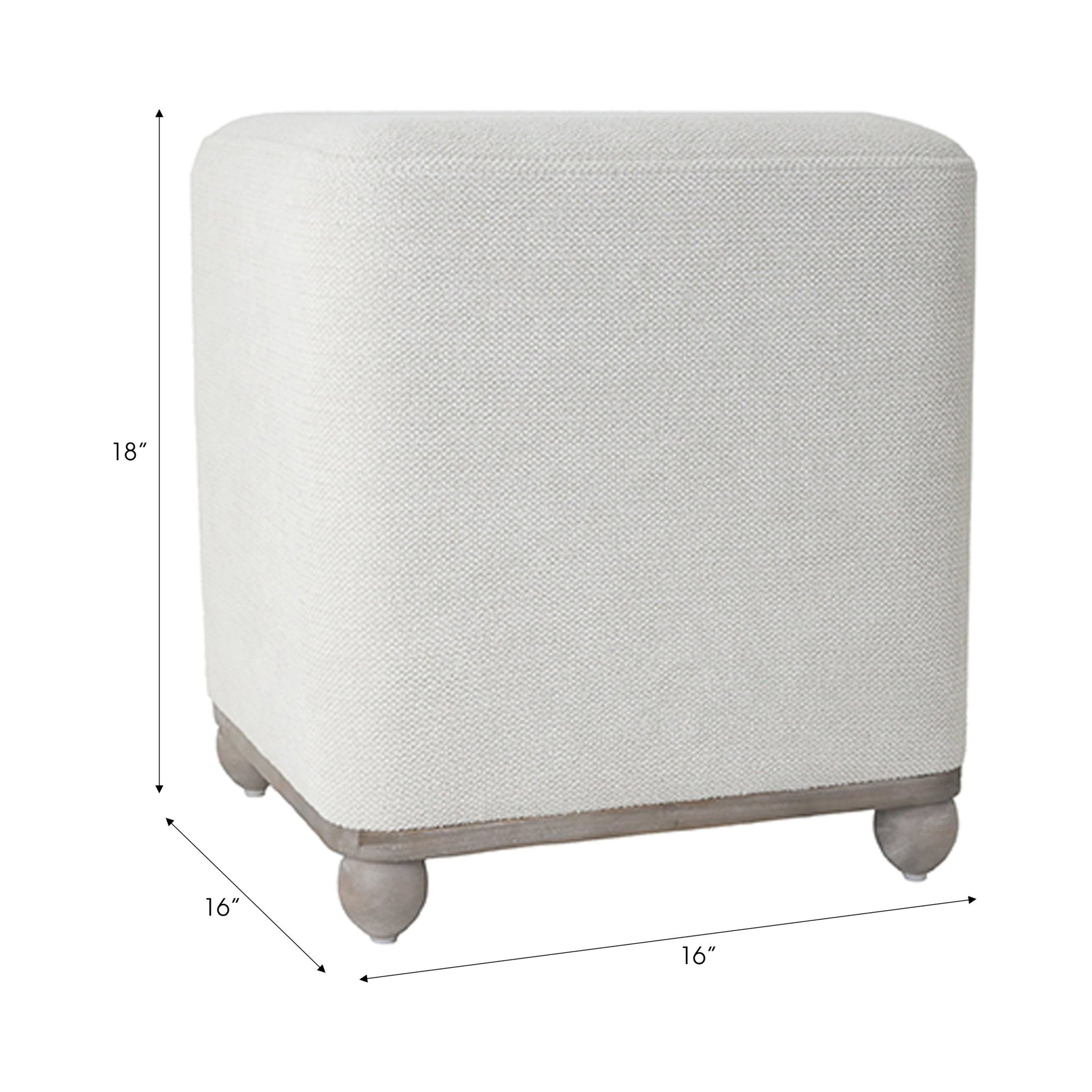 18" Pharlain Square Stool With Wood Feet Stools| Sagebrook Home