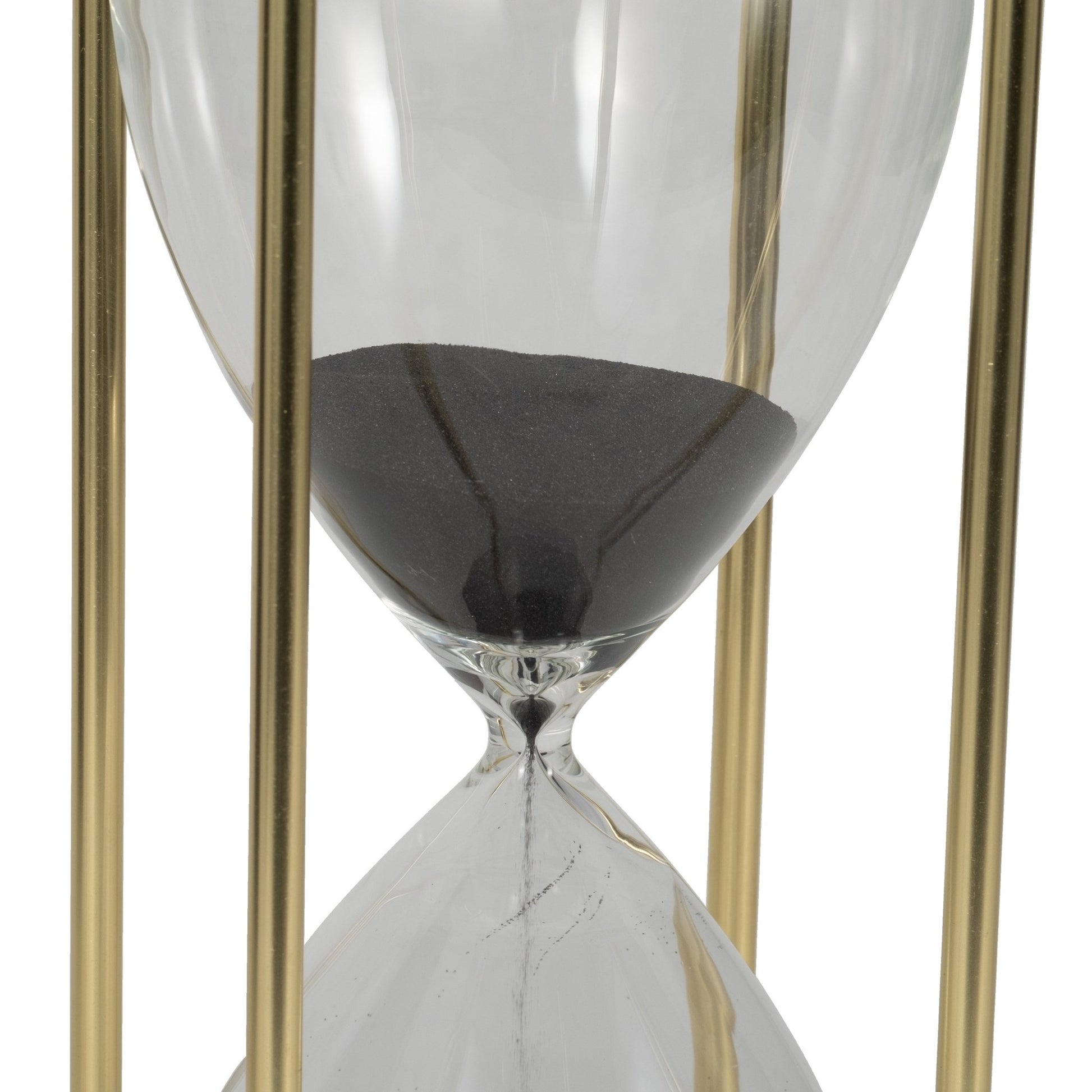 18" Reynolds Small Black & Gold Hourglass Table Decors| Sagebrook Home
