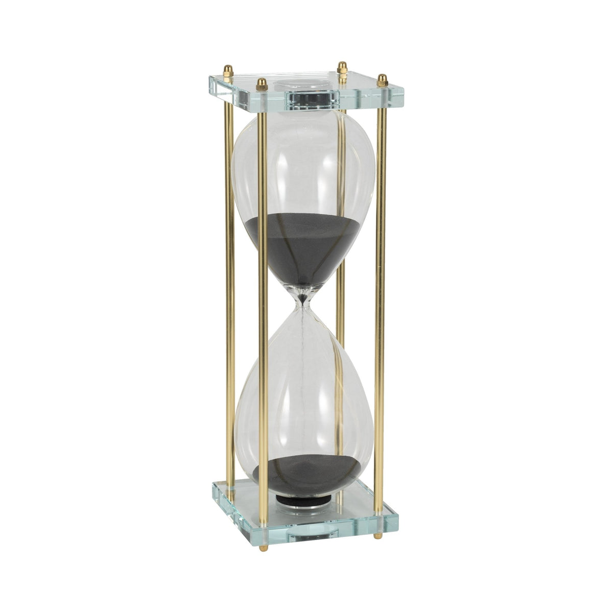 18" Reynolds Small Black & Gold Hourglass Table Decors| Sagebrook Home