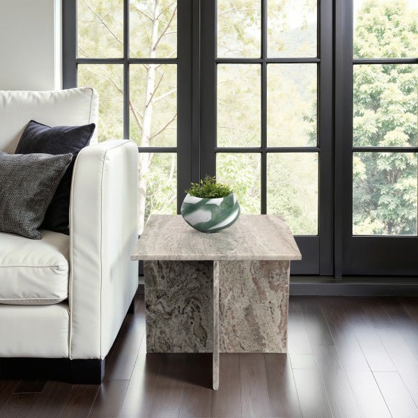 18" ROMMI LARGE MARBLE TABLE, WHITE Accent & End Tables| Sagebrook Home